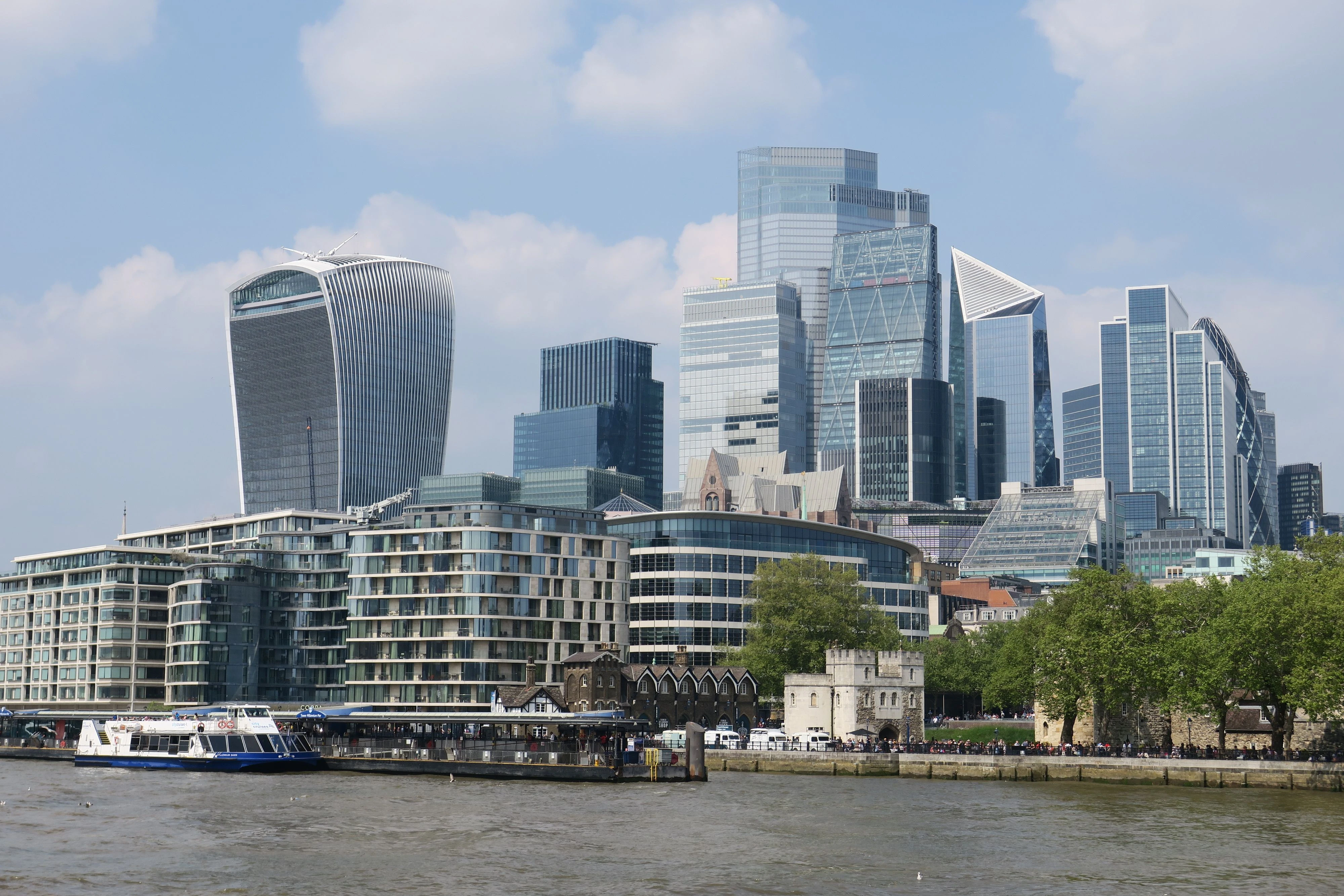 A wide view of London’s skyline and the River Thames